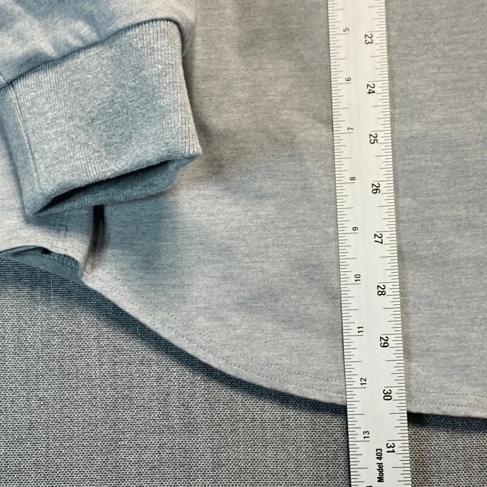 BYLT Premium Basics Mens XL Quarter Zip Snap Pullover Heather Gray Curved Hem